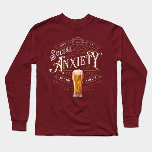 Social Anxiety Long Sleeve T-Shirt by barrettbiggers